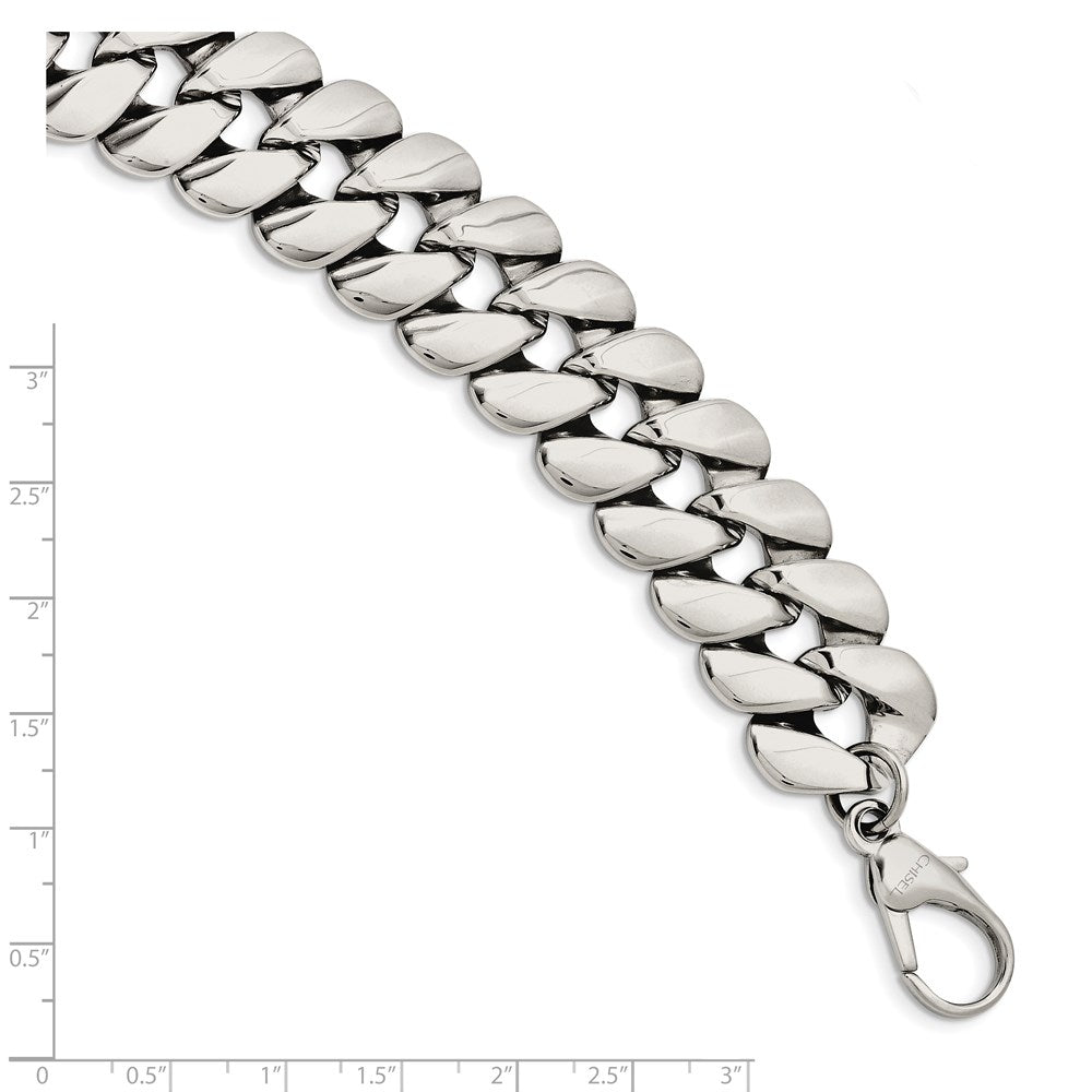 Stainless Steel Polished Oval Link 8.5in Bracelet