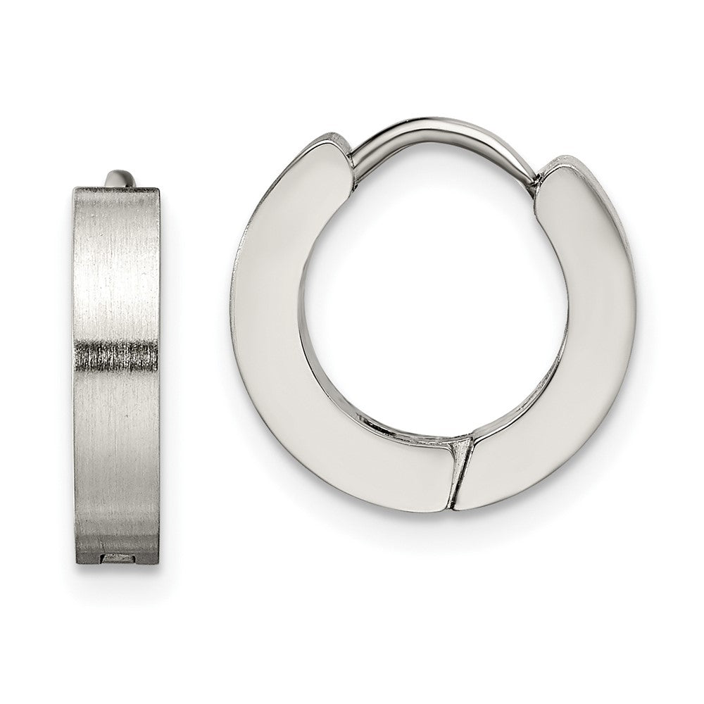 Chisel Stainless Steel Brushed and Polished 3mm Hinged Hoop Earrings