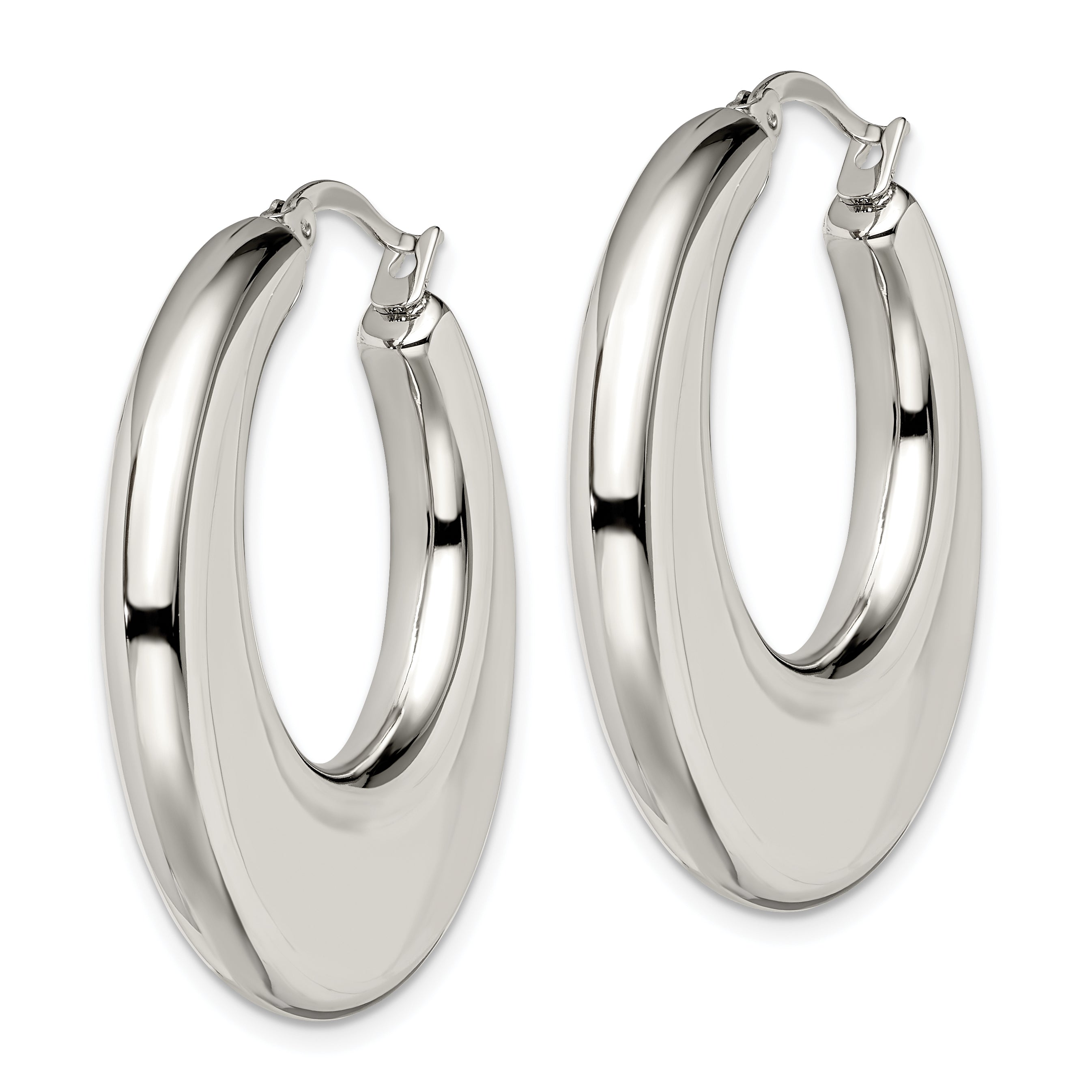 Stainless Steel 35mm Hollow Hoop Earrings SRE504