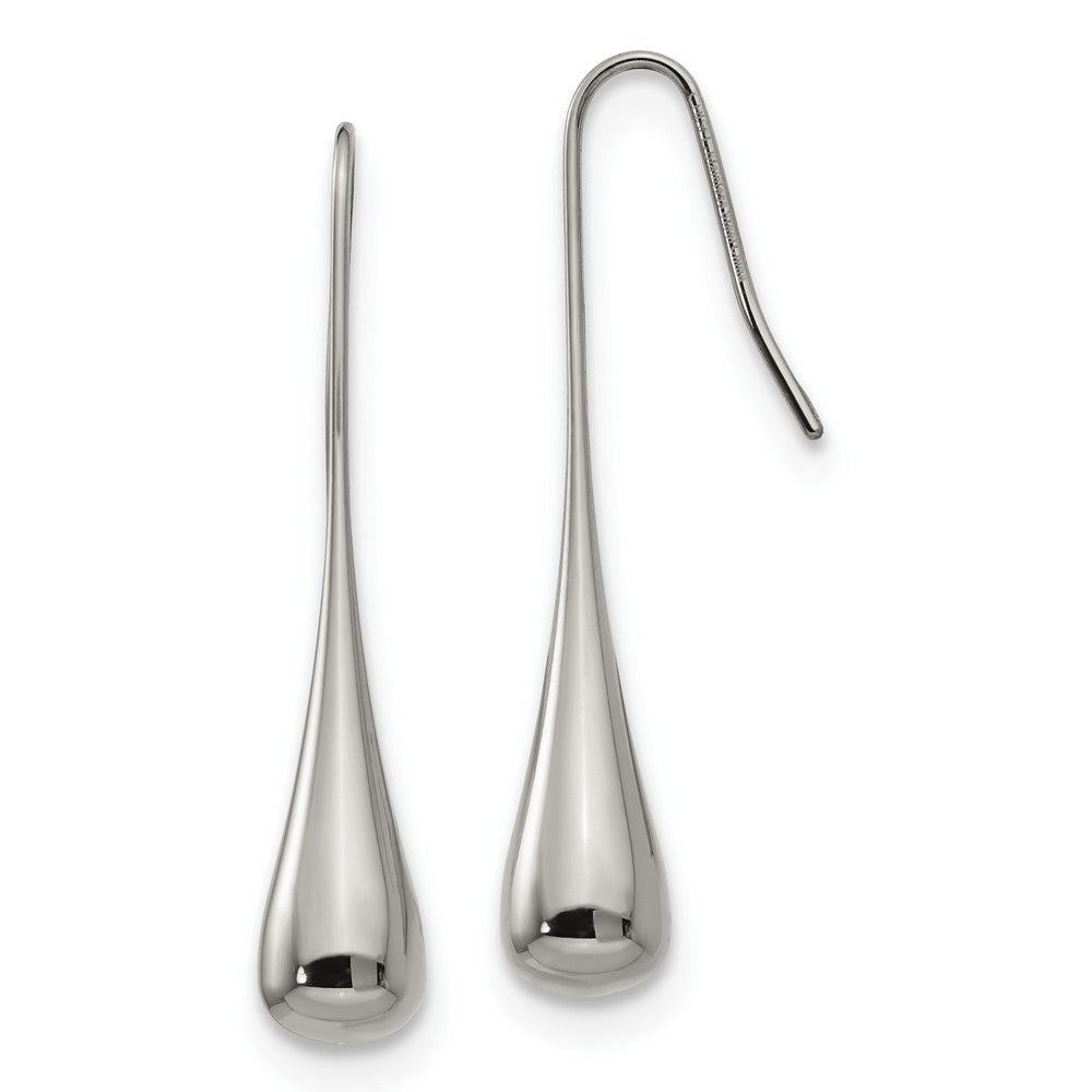 Chisel Stainless Steel Polished Shepherd Hook Earrings