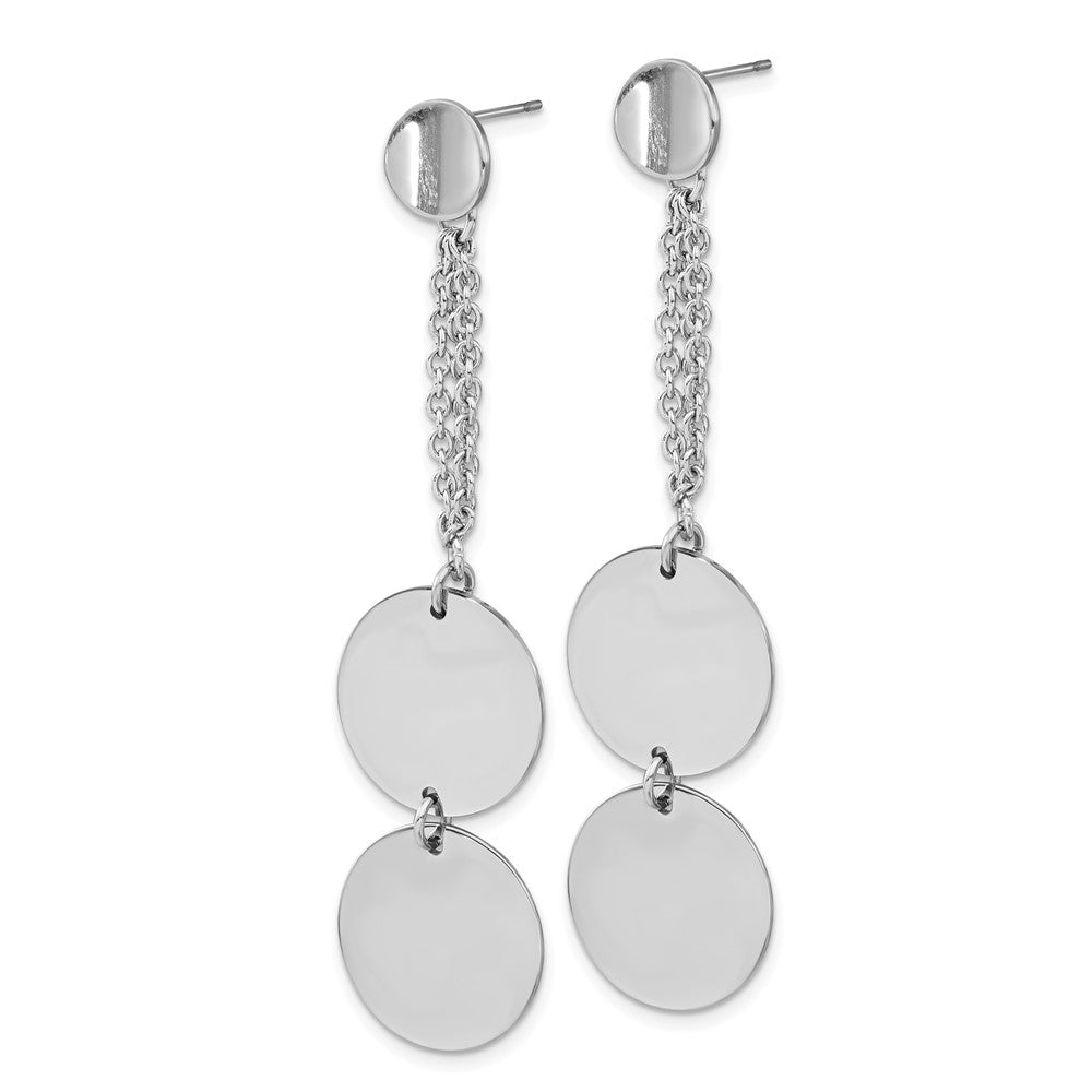 Stainless Steel Polished Post Dangle Circle Earrings