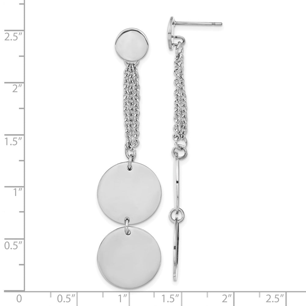 Stainless Steel Polished Post Dangle Circle Earrings