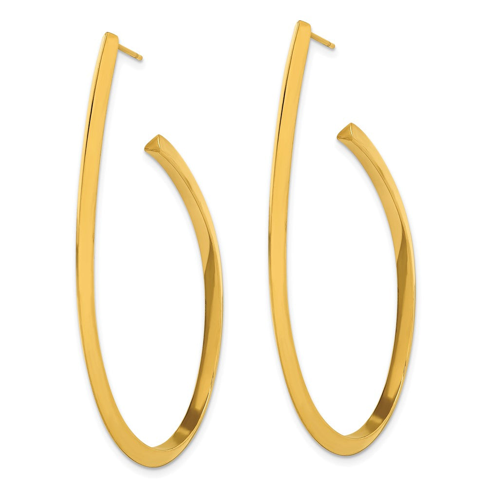 Stainless Steel Polished Yellow IP-plated Post Hoop Earrings