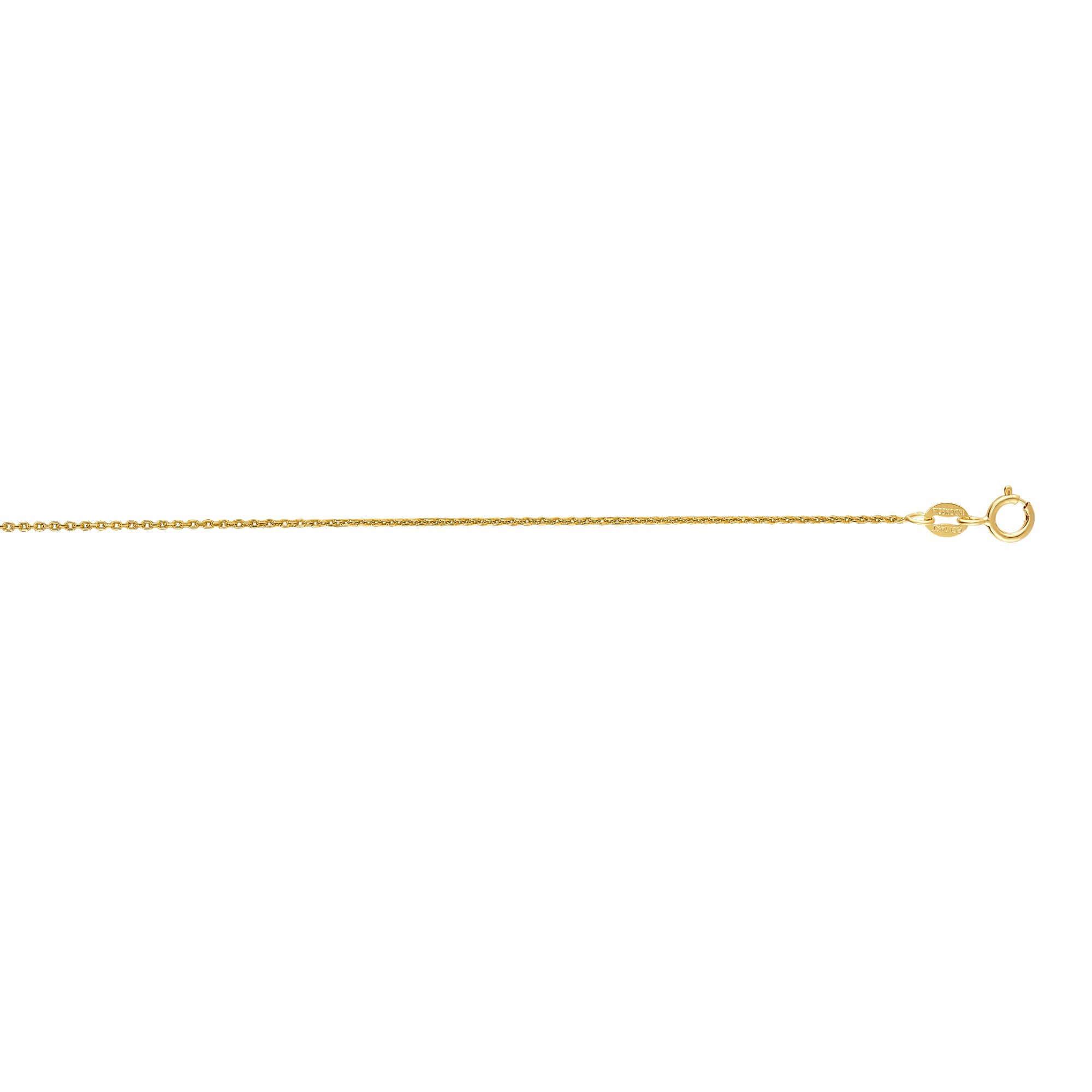 14K Yellow Gold 0.85mm 18" Cable Chain with Spring Ring Clasp