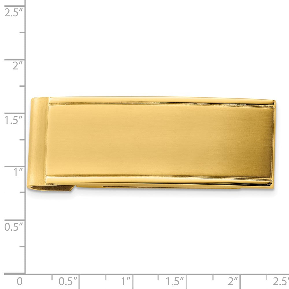 Chisel Stainless Steel Brushed and Polished Yellow IP-plated Money Clip