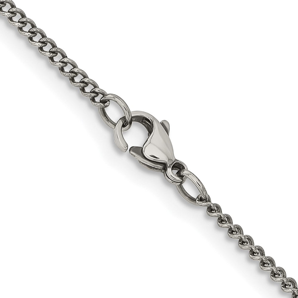 Chisel Stainless Steel Antiqued 2mm 24 inch Round Curb Chain