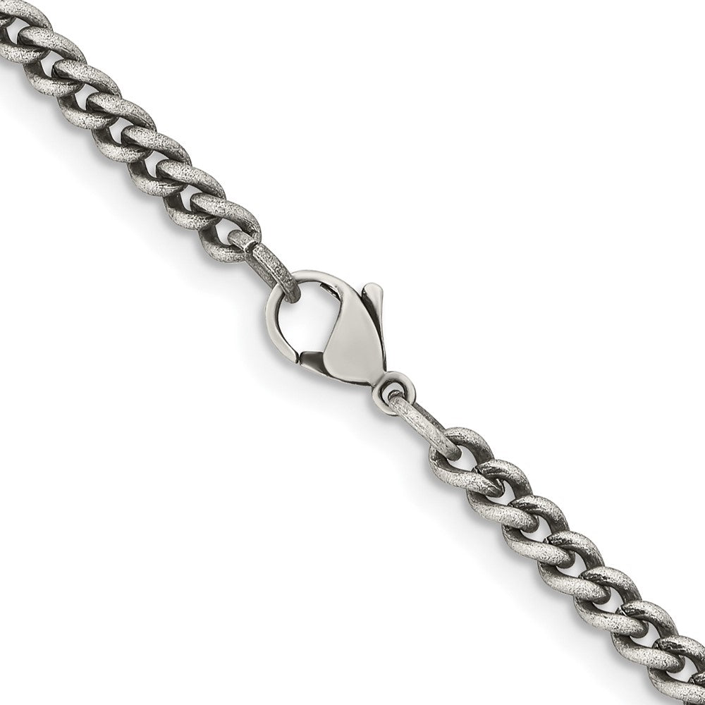 Chisel Stainless Steel Antiqued 4mm 18 inch Round Curb Chain