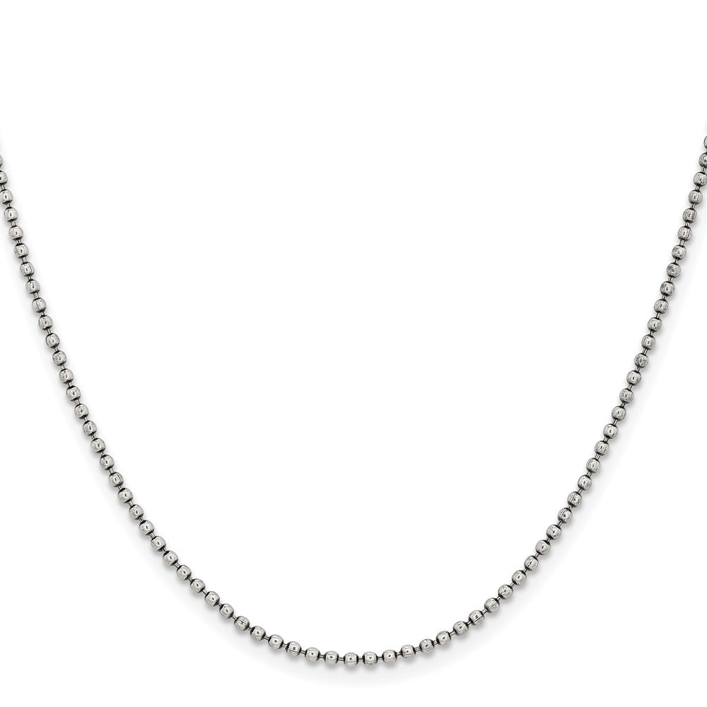 Chisel Stainless Steel Antiqued 2mm 30 inch Beaded Ball Chain