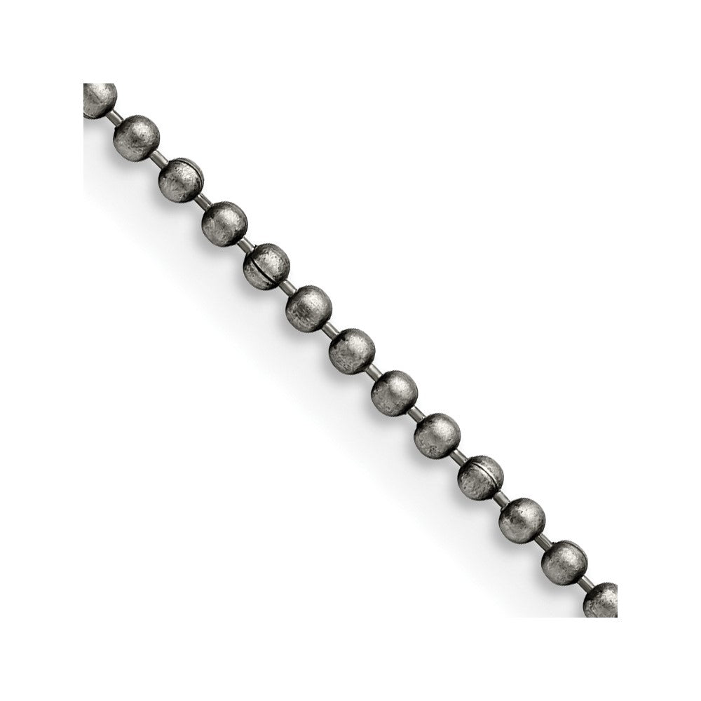 Chisel Stainless Steel Antiqued 2mm 18 inch Beaded Ball Chain