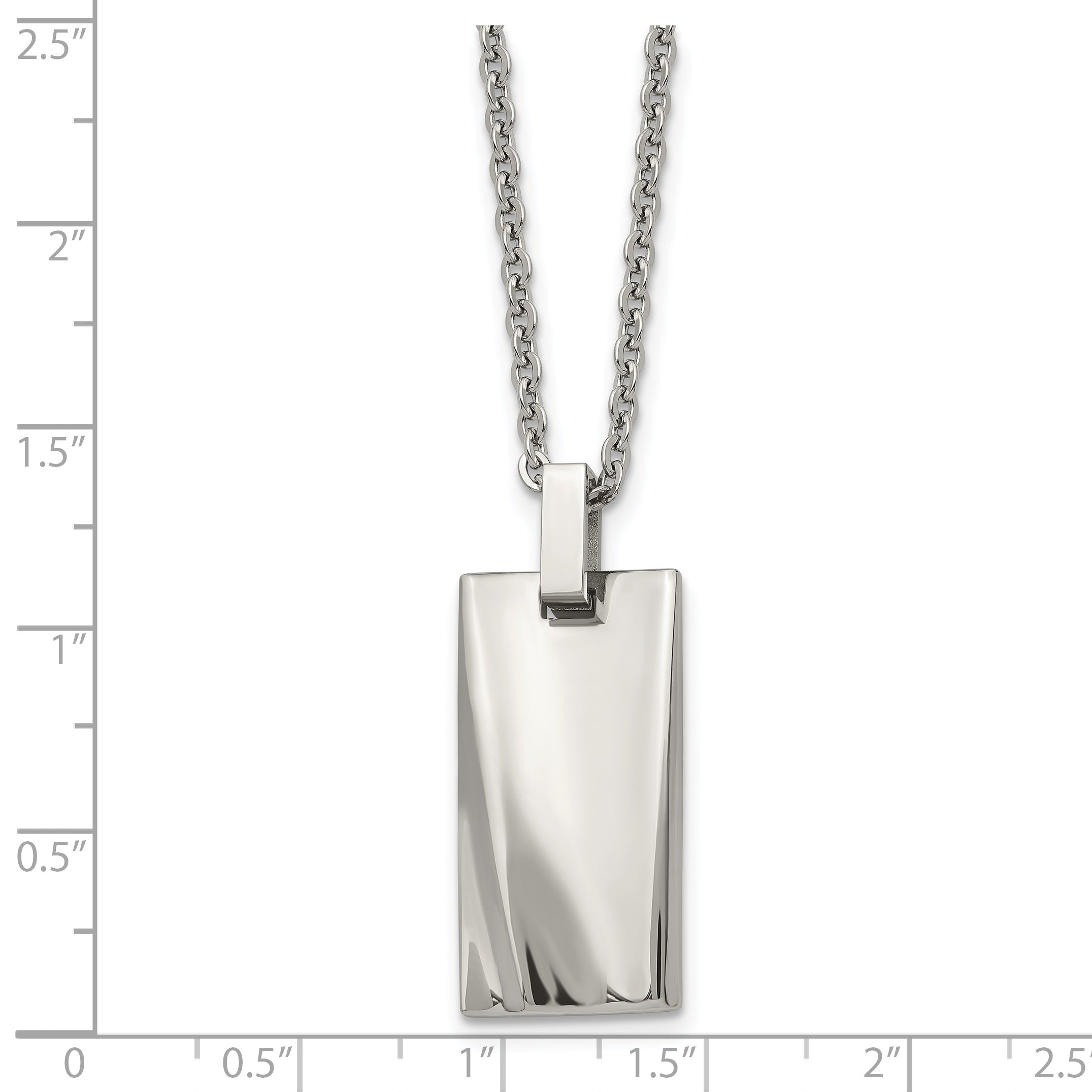 Stainless Steel Polished Concave 22in Necklace SRN1064