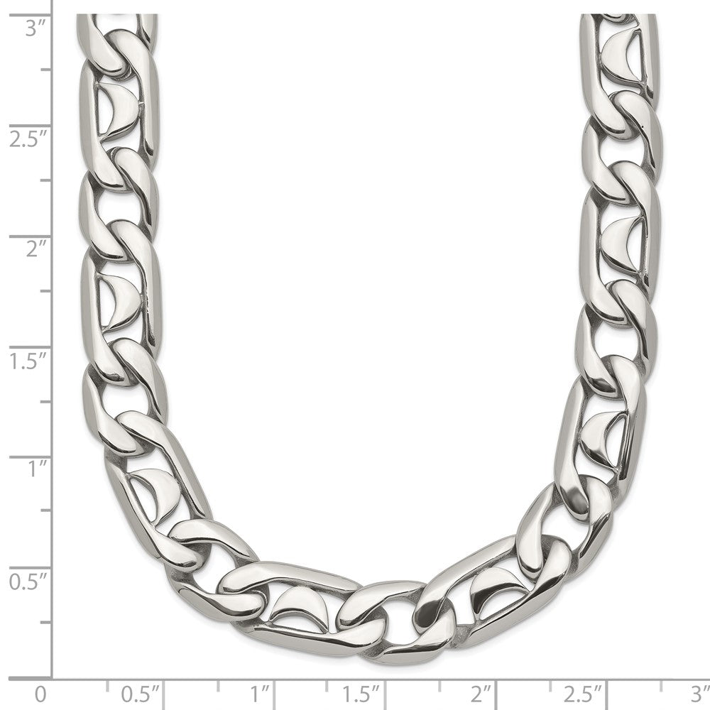 Chisel Stainless Steel Polished 24 inch Fancy Link Necklace