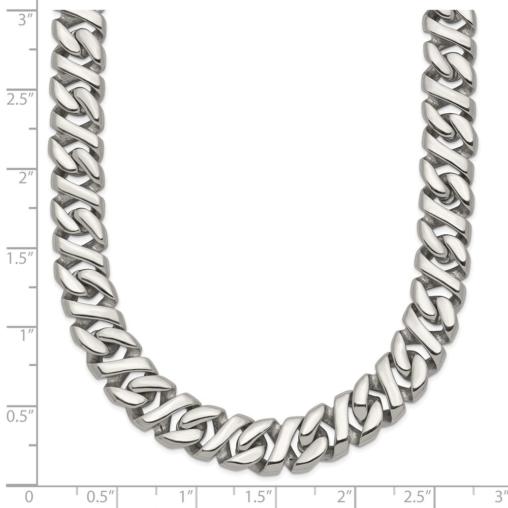 Chisel Stainless Steel Polished 24 inch Link Necklace