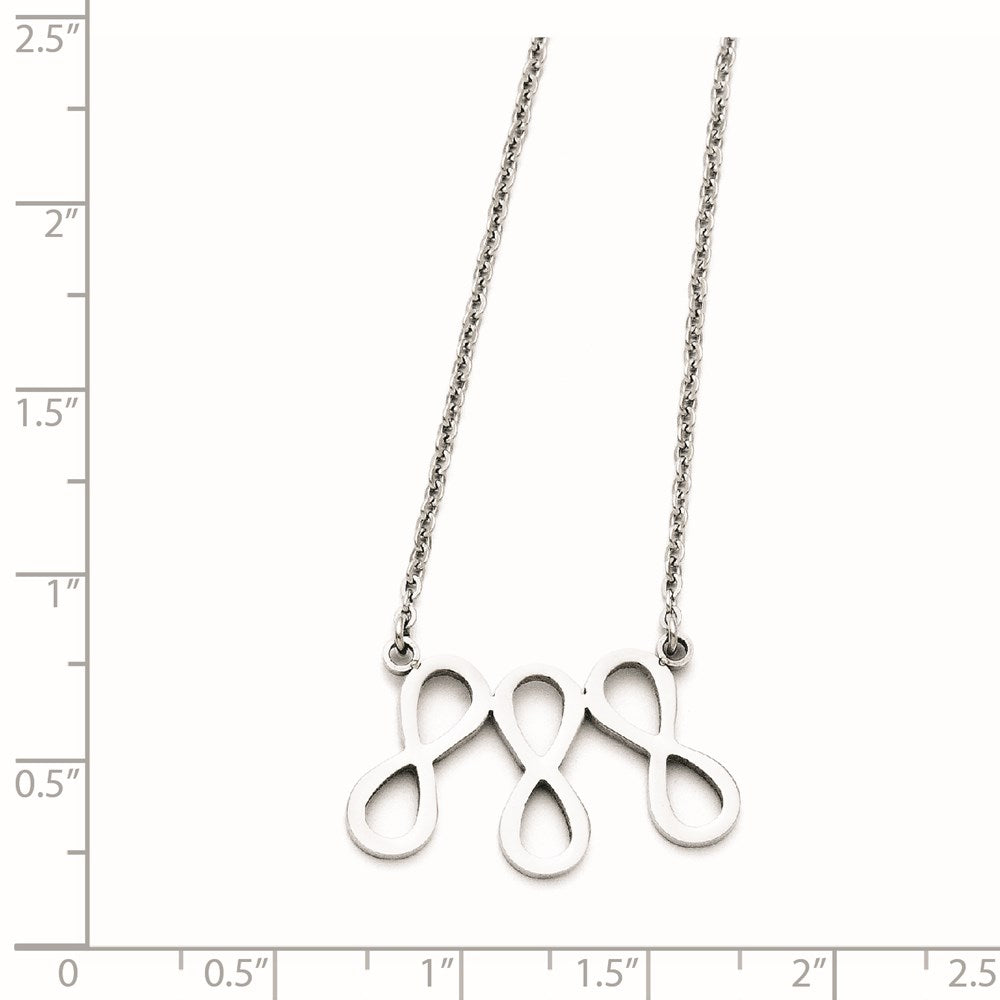 Stainless Steel Infinity Symbol Polished Necklace