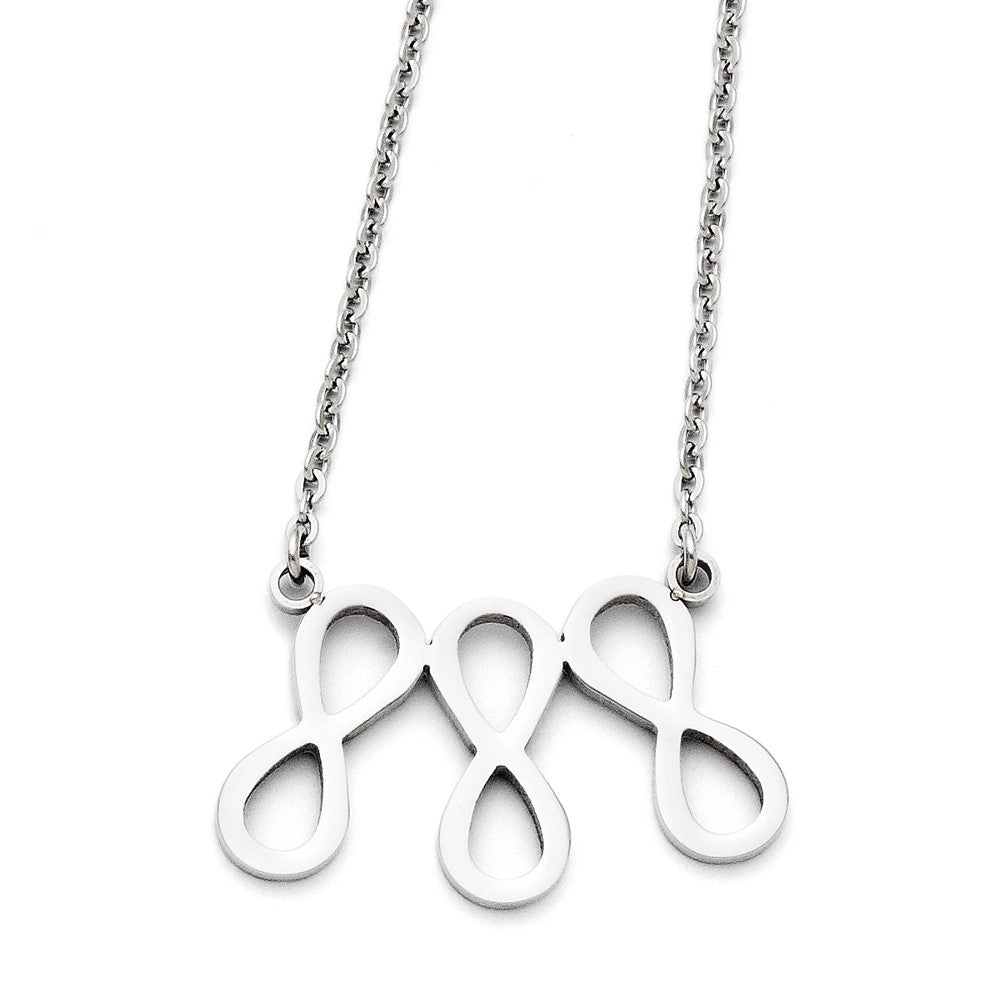 Stainless Steel Infinity Symbol Polished Necklace