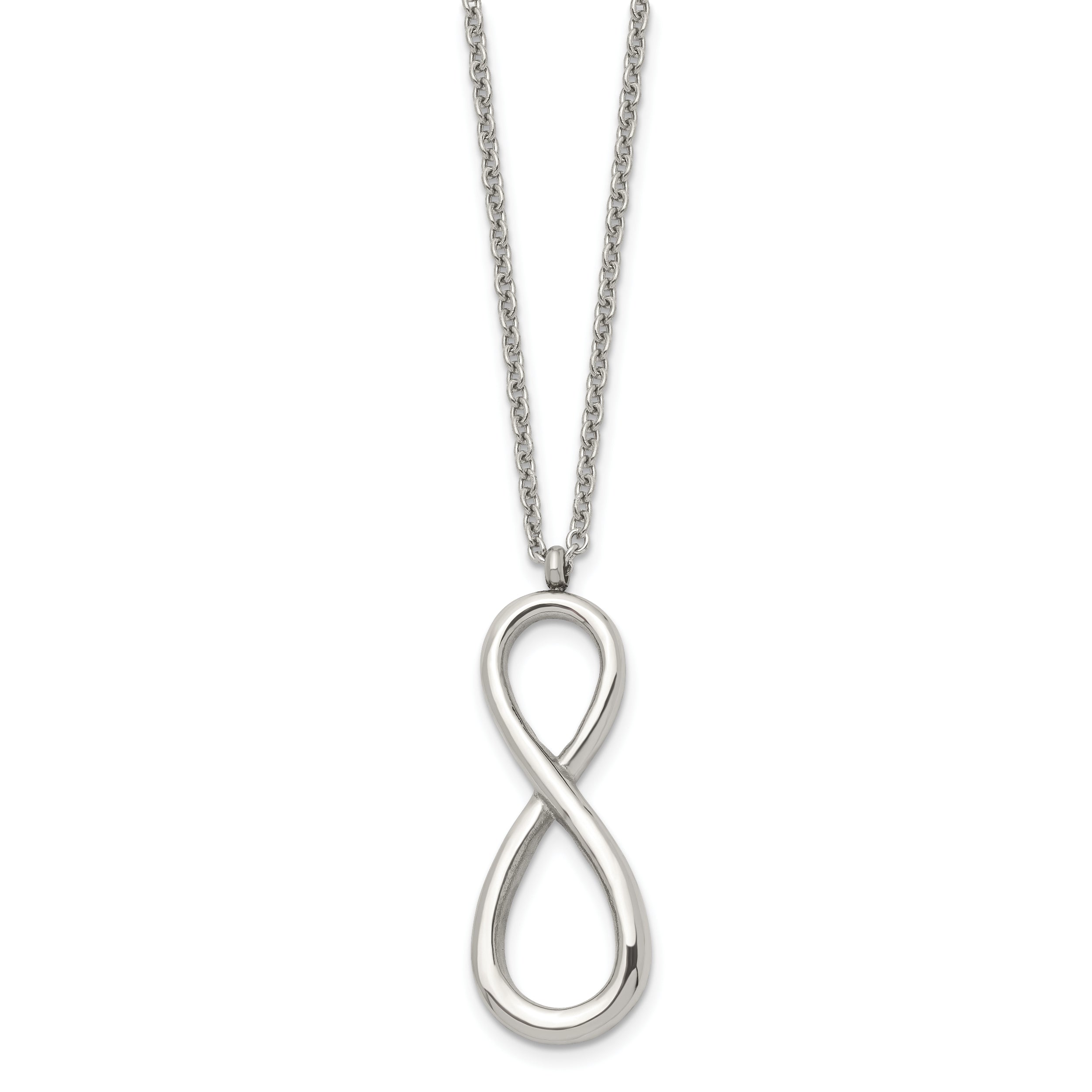 Stainless Steel Polished Infinity Symbol Necklace SRN1407