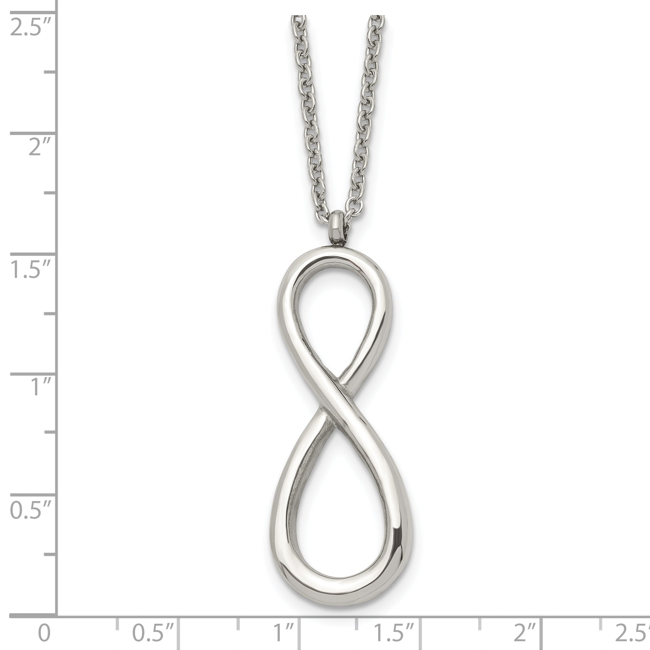 Stainless Steel Polished Infinity Symbol Necklace SRN1407