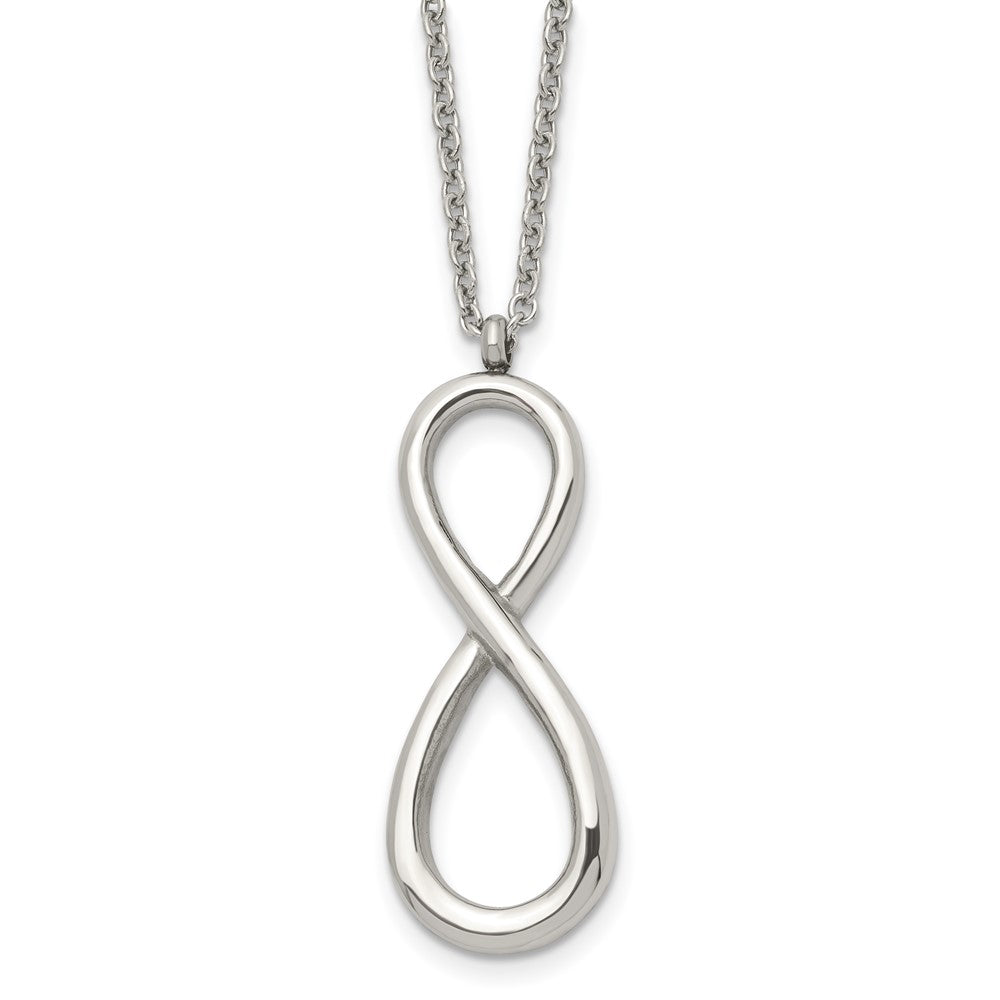 Chisel Stainless Steel Polished Infinity Symbol on an 18 inch Cable Chain Necklace