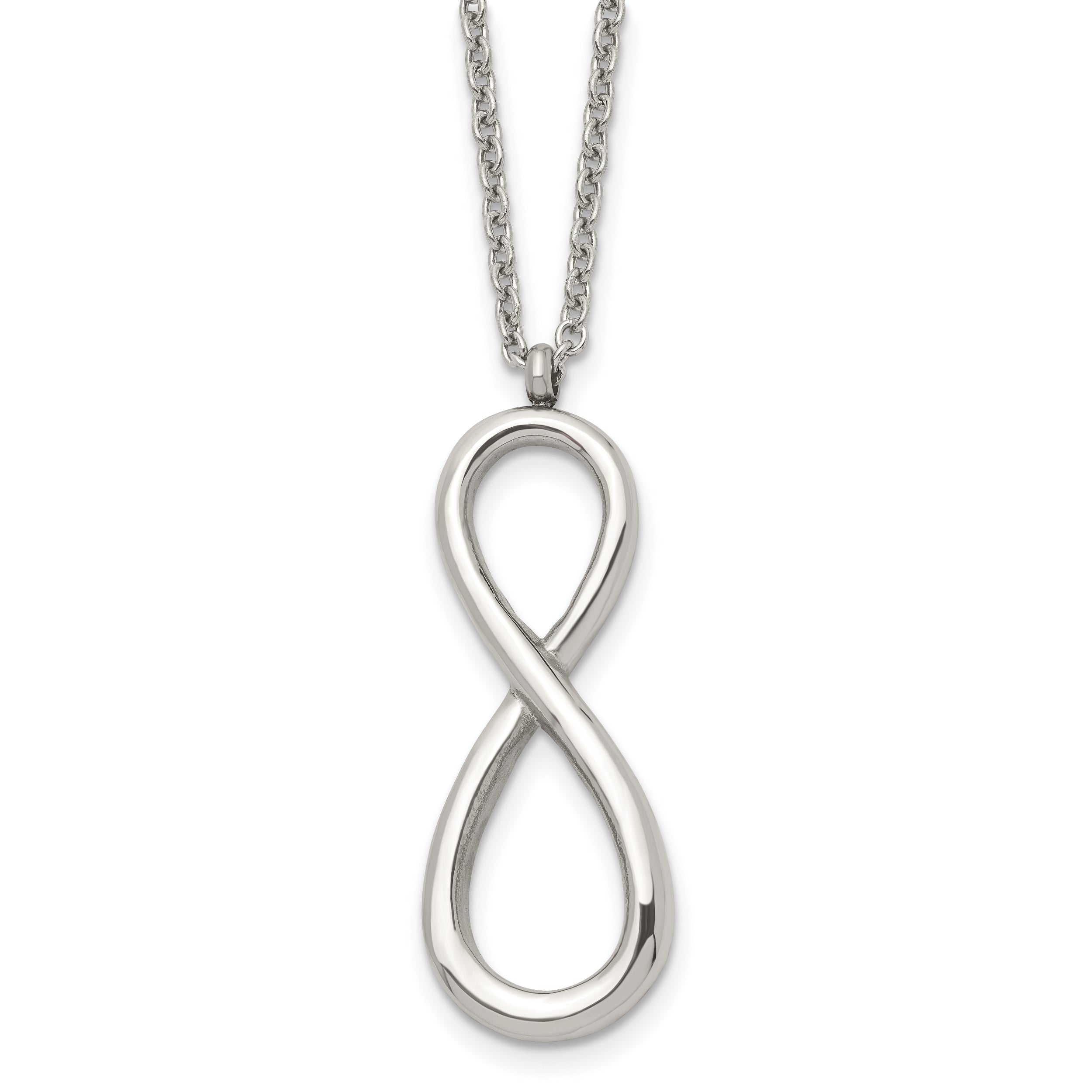 Stainless Steel Polished Infinity Symbol Necklace SRN1407