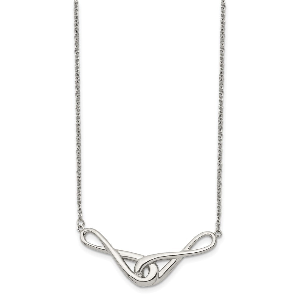 Stainless Steel Polished Infinity Symbols 19in Necklace