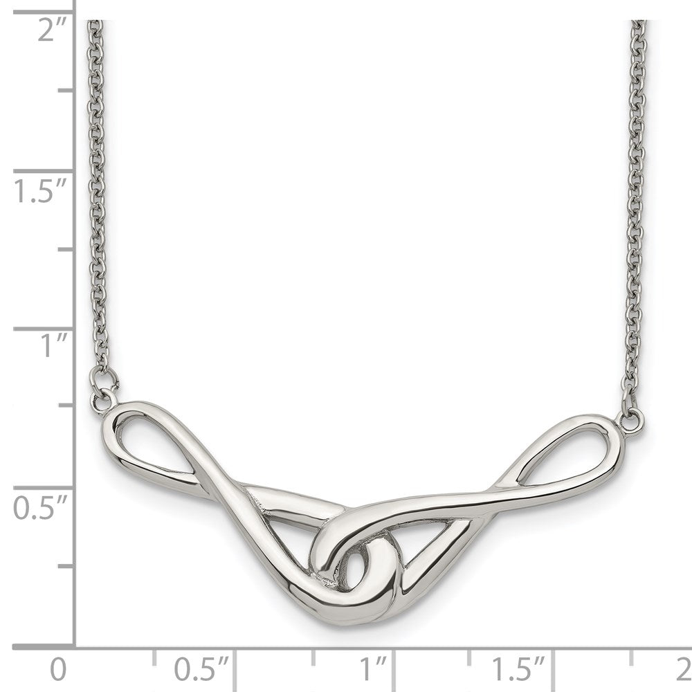 Stainless Steel Polished Infinity Symbols 19in Necklace