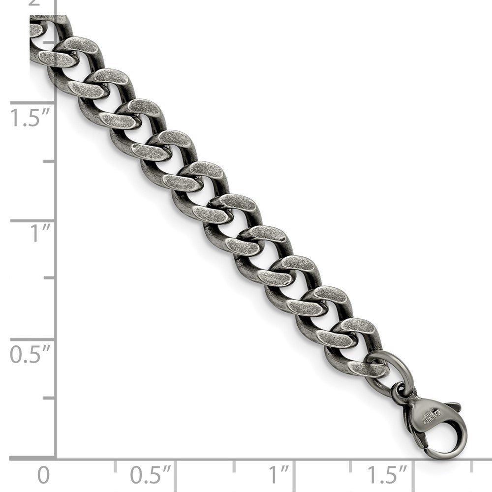 Chisel Stainless Steel Oxidized 7.5mm 9 inch Curb Chain