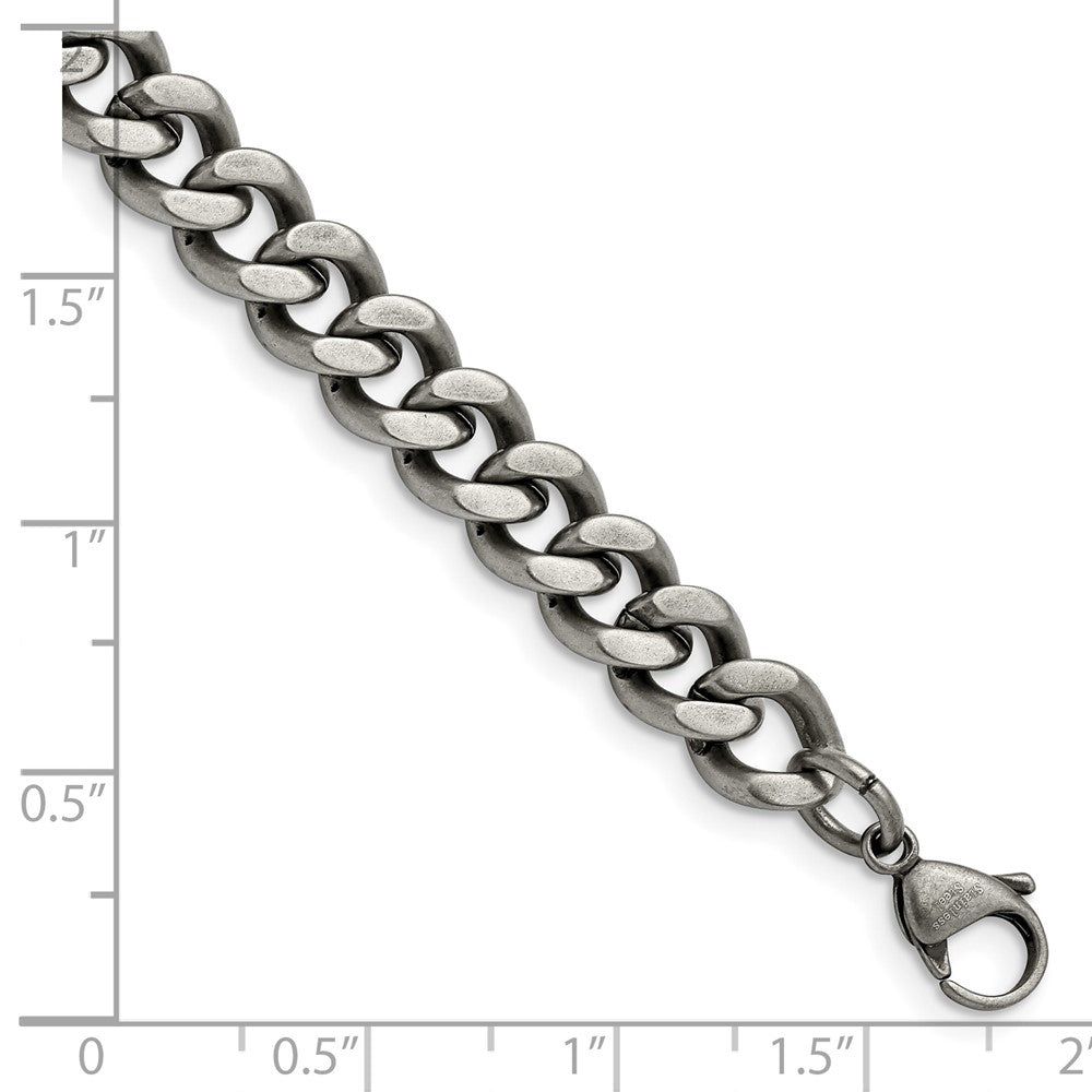 Chisel Stainless Steel Oxidized 9.25mm 9 inch Curb Chain