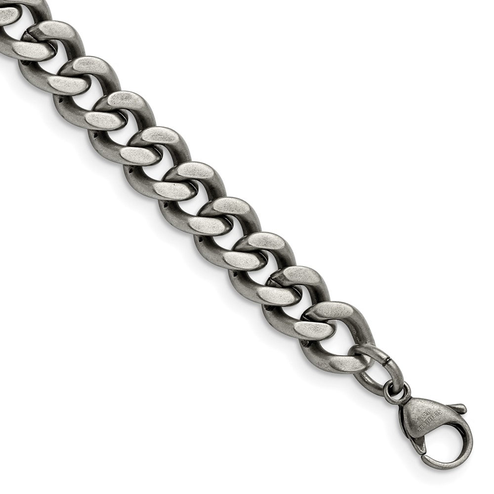 Chisel Stainless Steel Oxidized 9.25mm 9 inch Curb Chain