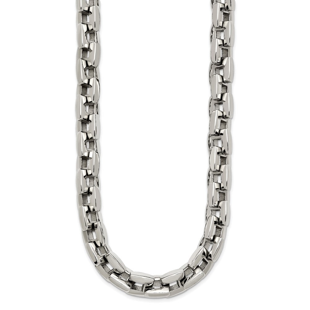 Chisel Stainless Steel Polished 20 inch Square Link Necklace