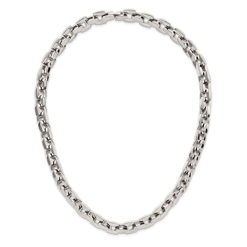 Chisel Stainless Steel Polished 20 inch Square Link Necklace