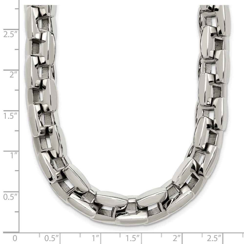 Chisel Stainless Steel Polished 20 inch Square Link Necklace