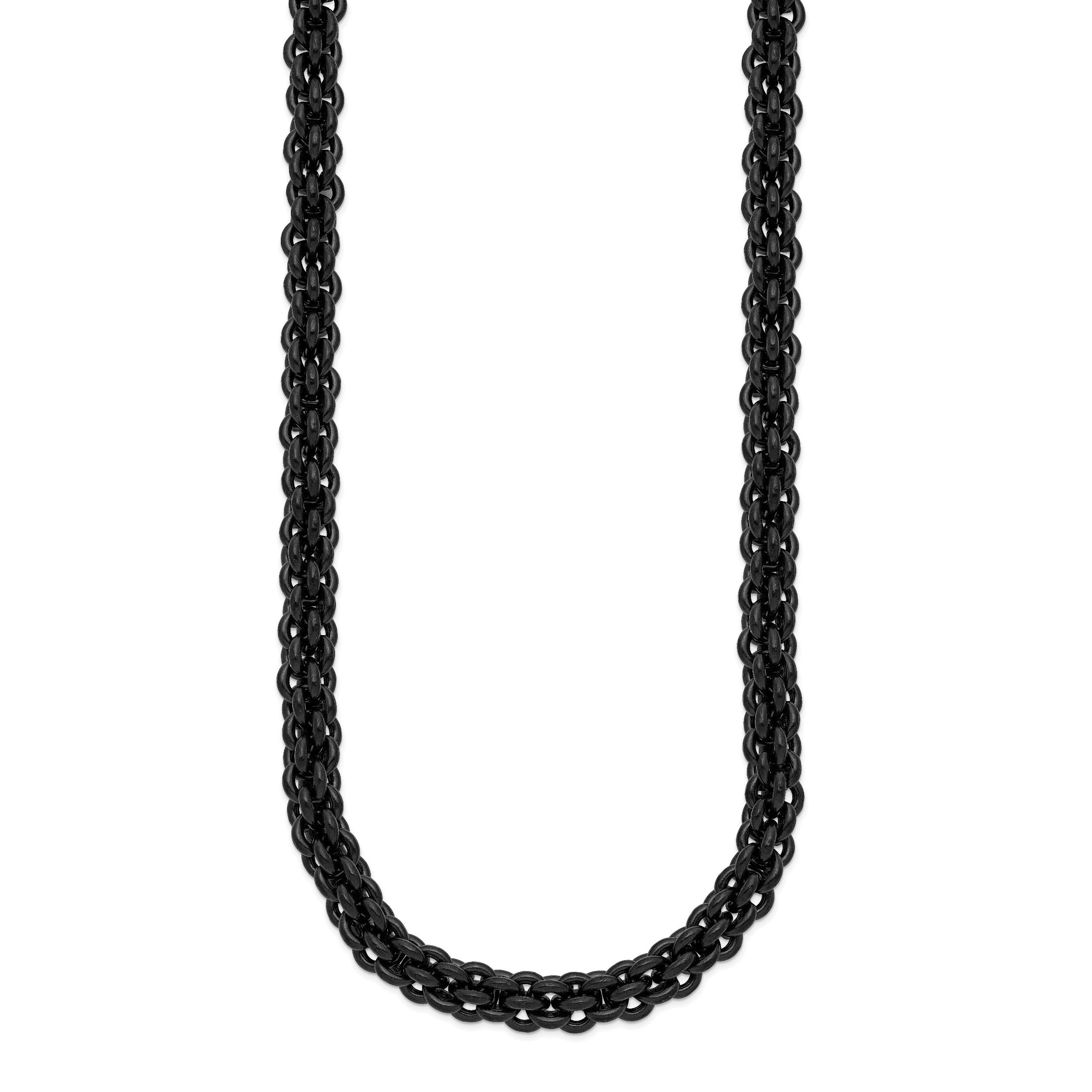 Stainless Steel Polished Black IP-plated 24in Necklace SRN1966