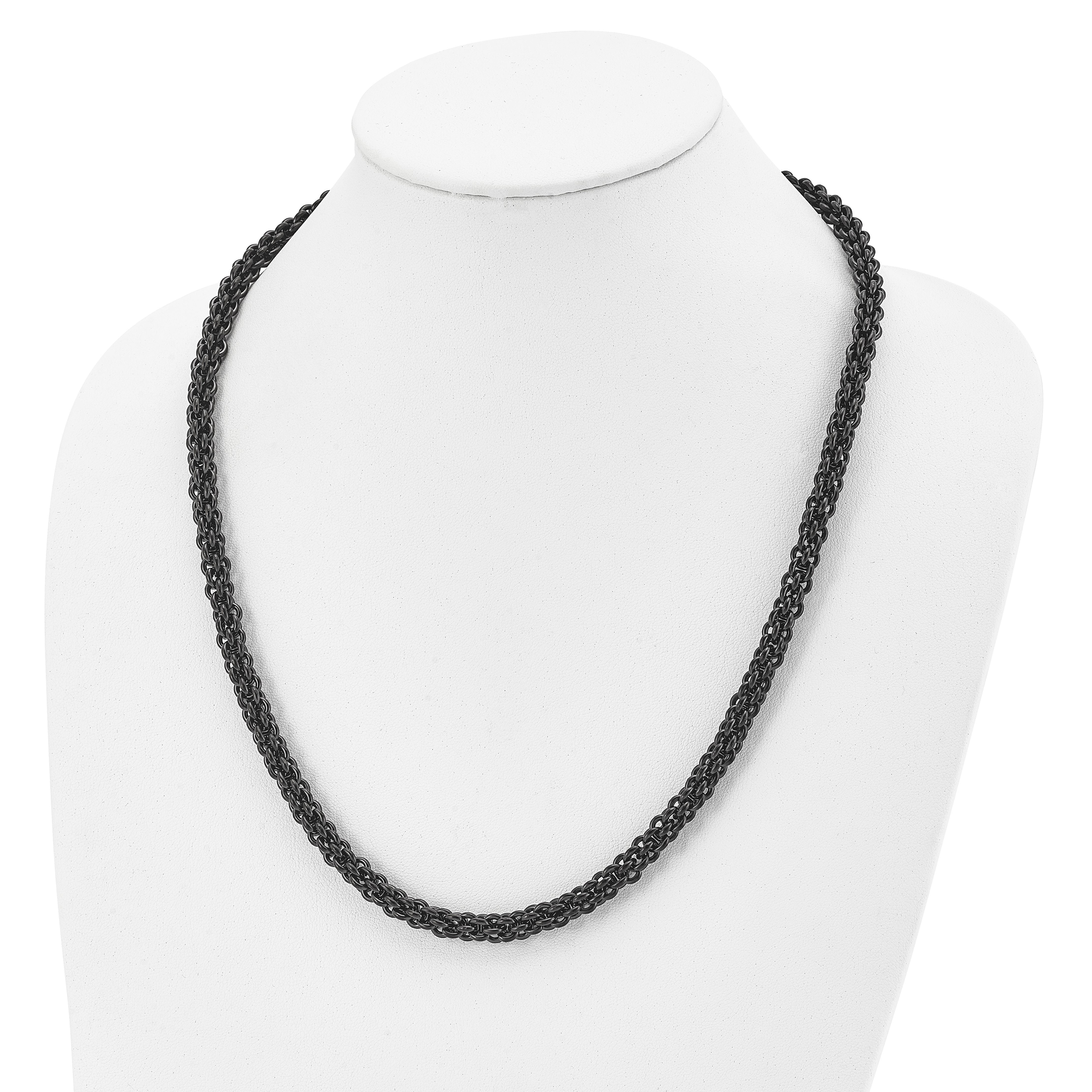 Stainless Steel Polished Black IP-plated 24in Necklace SRN1966