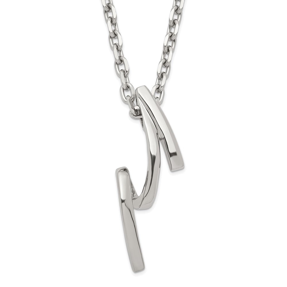 Stainless Steel Fancy Line Design Necklace