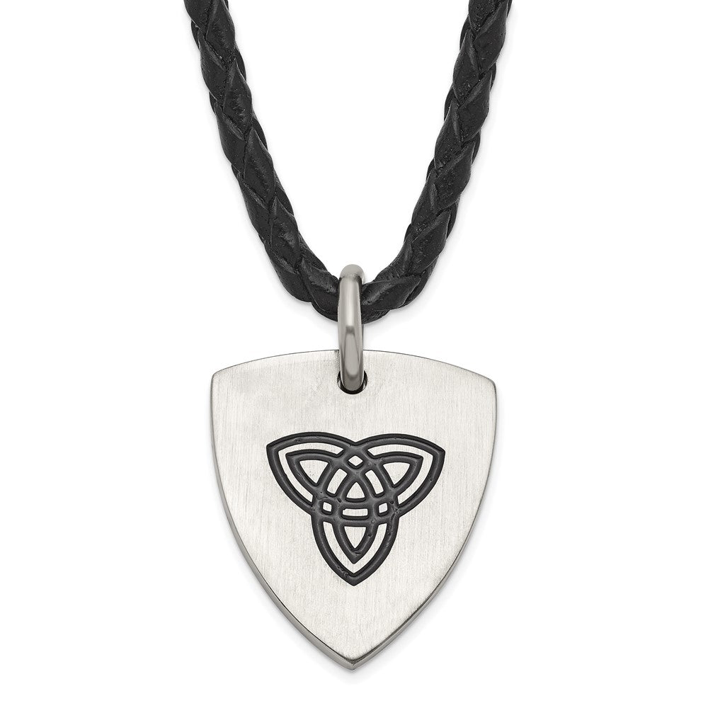 Stainless Steel Enameled Trinity Necklace