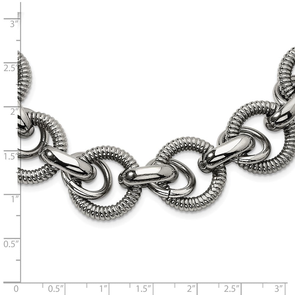 Stainless Steel Polished Fancy Link 22in Necklace