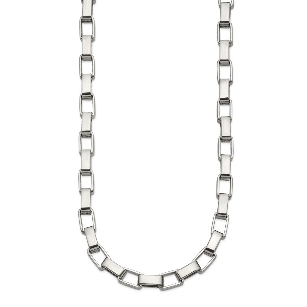 Chisel Stainless Steel Polished 22 inch Square Link Necklace