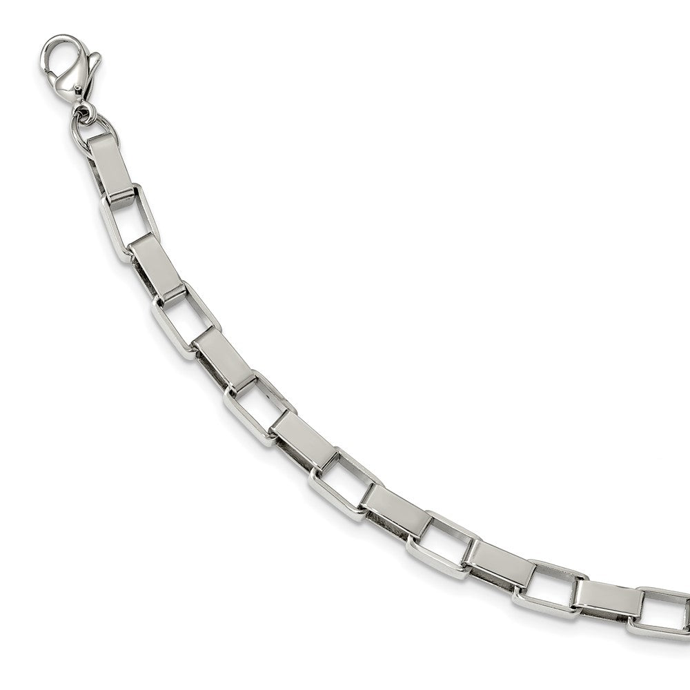 Chisel Stainless Steel Polished 22 inch Square Link Necklace