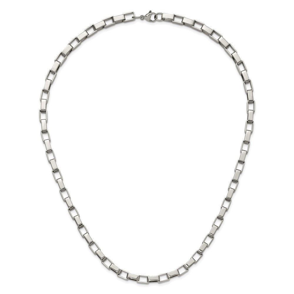 Chisel Stainless Steel Polished 22 inch Square Link Necklace