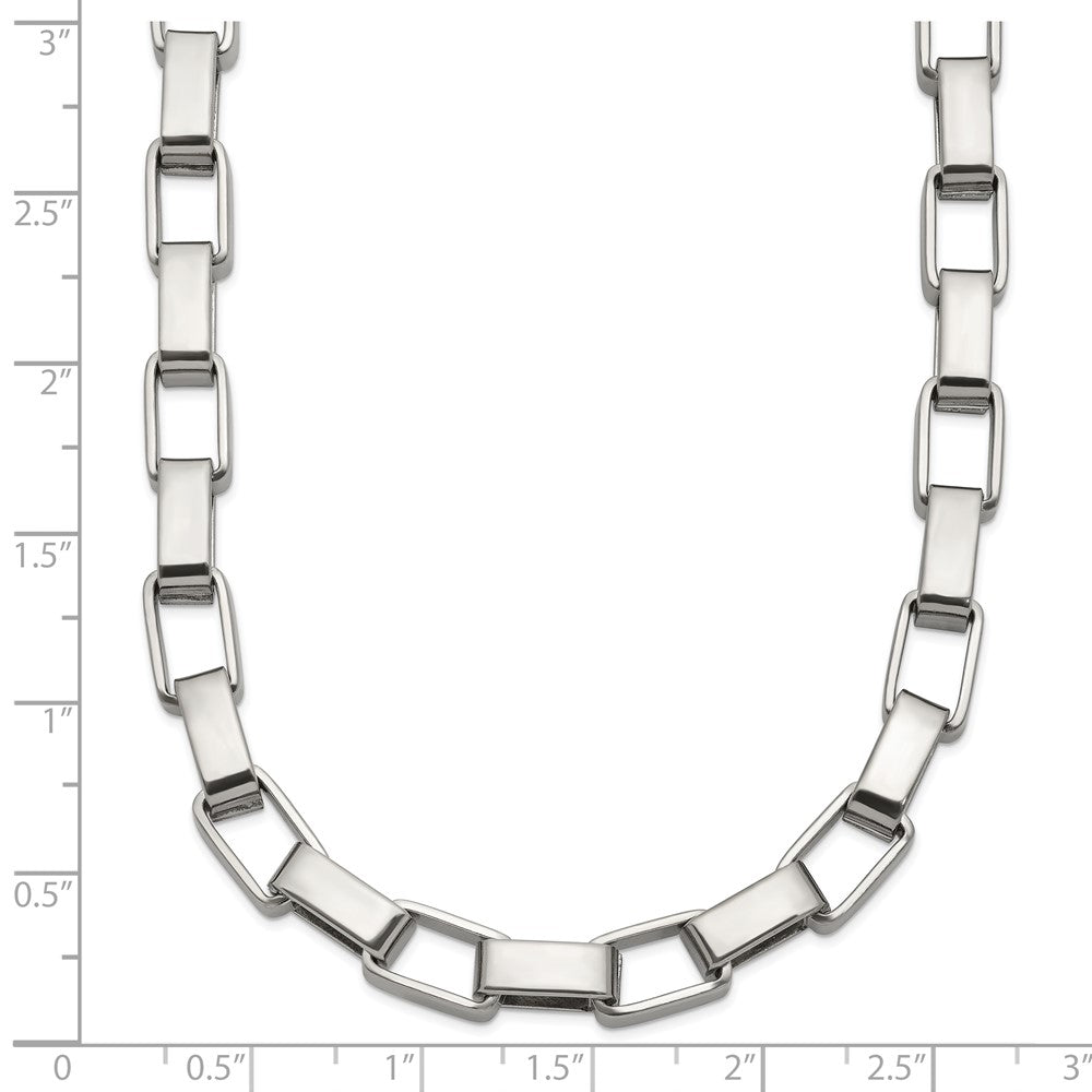 Chisel Stainless Steel Polished 22 inch Square Link Necklace