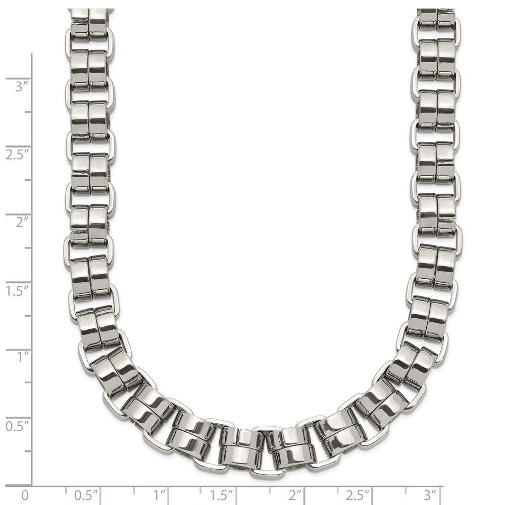 Chisel Stainless Steel Polished 24 inch Circular Link Necklace