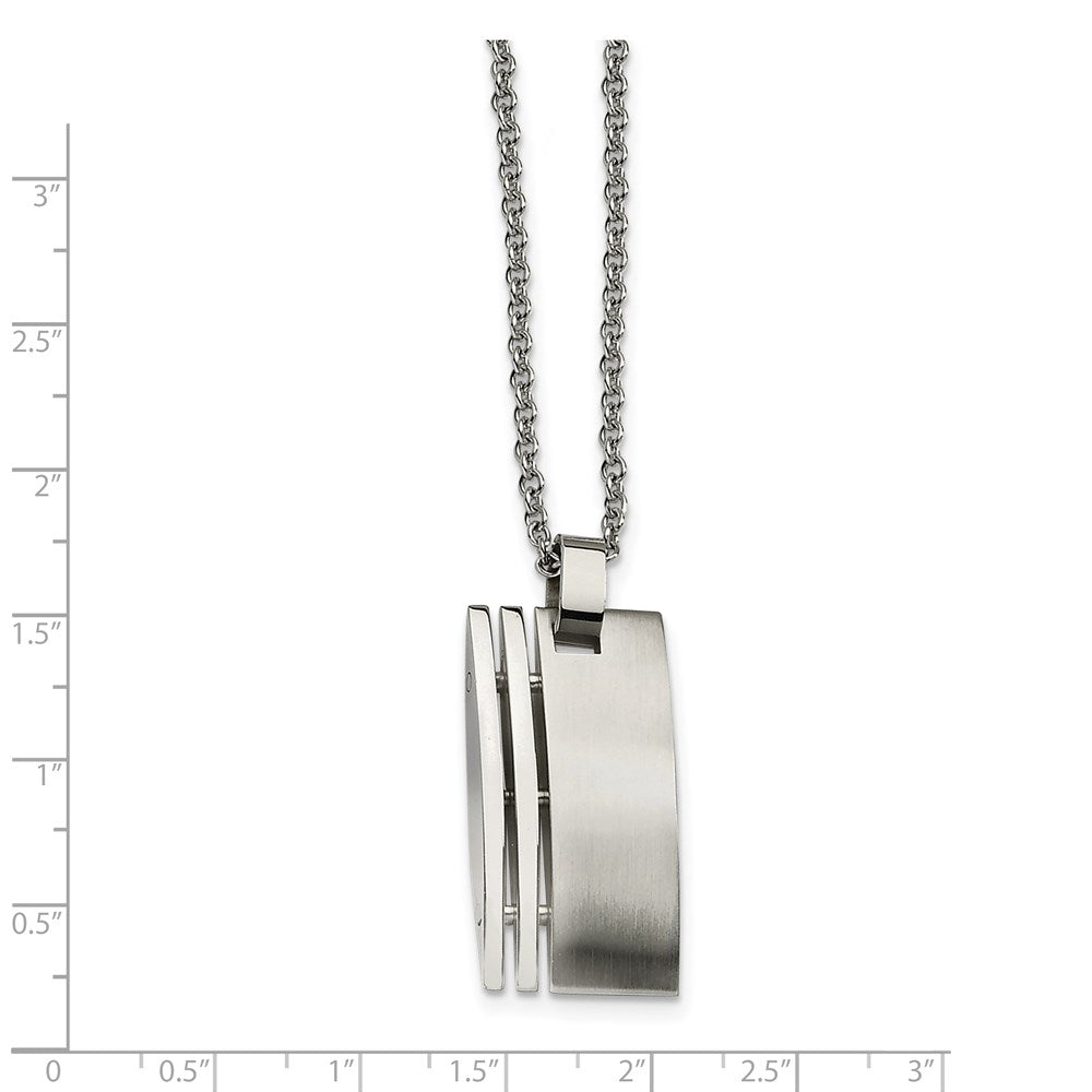 Chisel Stainless Steel Brushed Pendant on a 22 inch Cable Chain Necklace