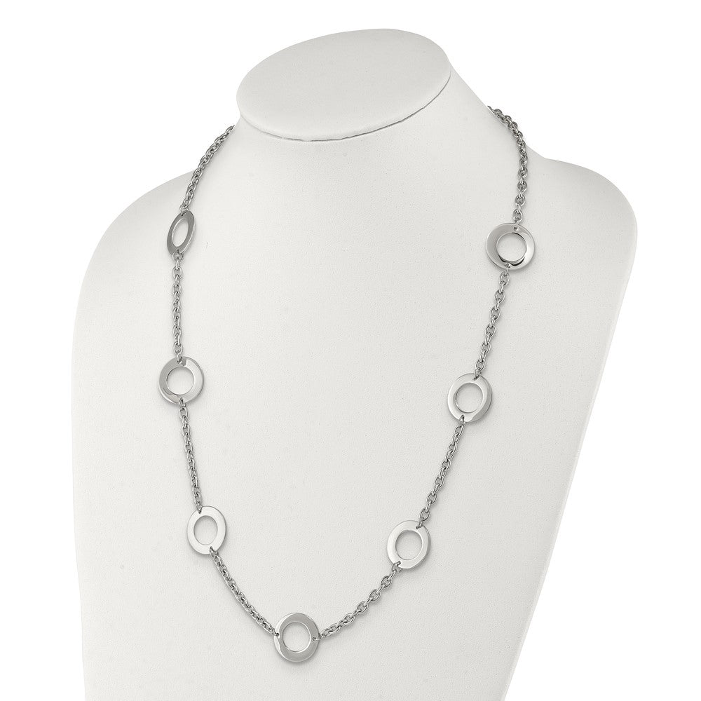 Chisel Stainless Steel Polished Circles 26 inch Necklace