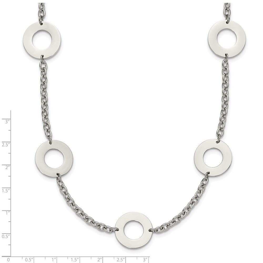 Chisel Stainless Steel Polished Circles 26 inch Necklace