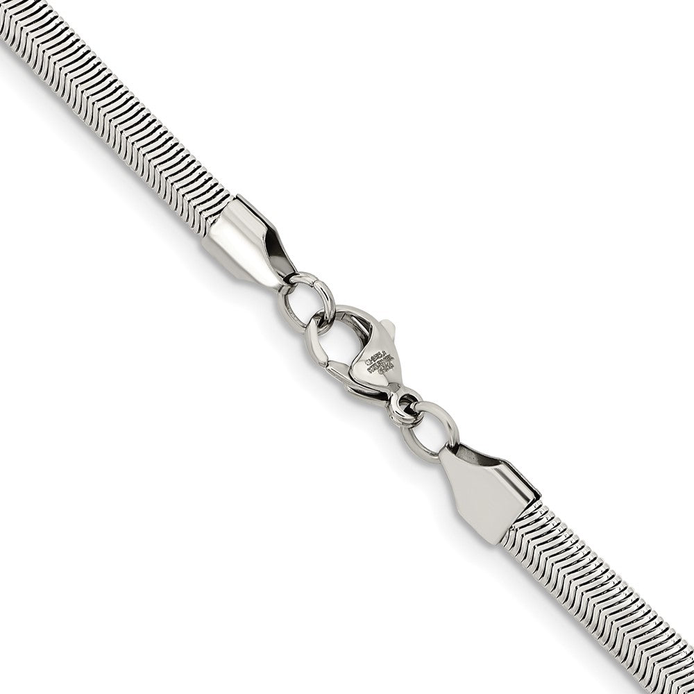 Chisel Stainless Steel Polished 6.2mm 24 inch Flat Snake Chain