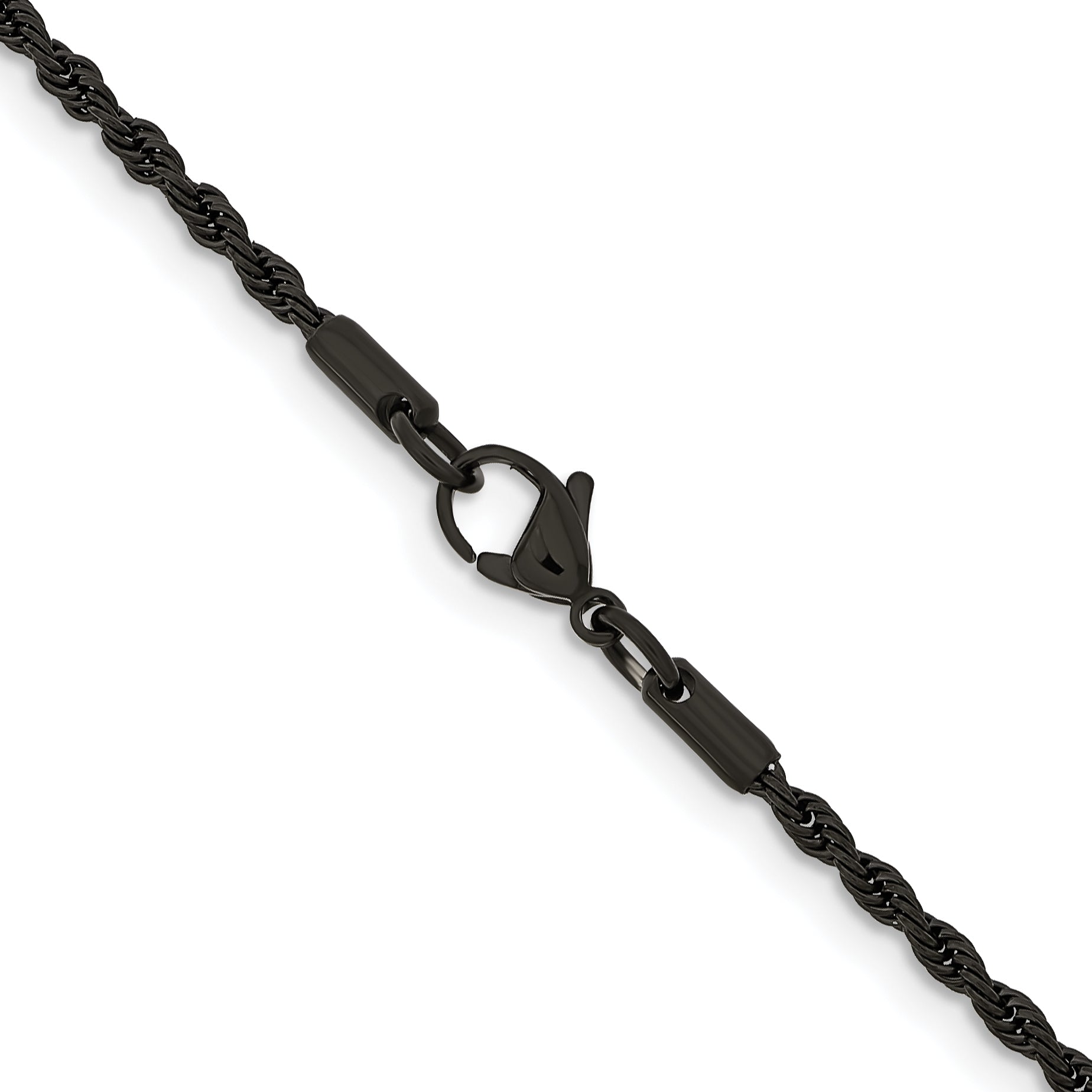 Stainless Steel IP Black-plated 2.3mm 20in Rope Chain SRN672BP