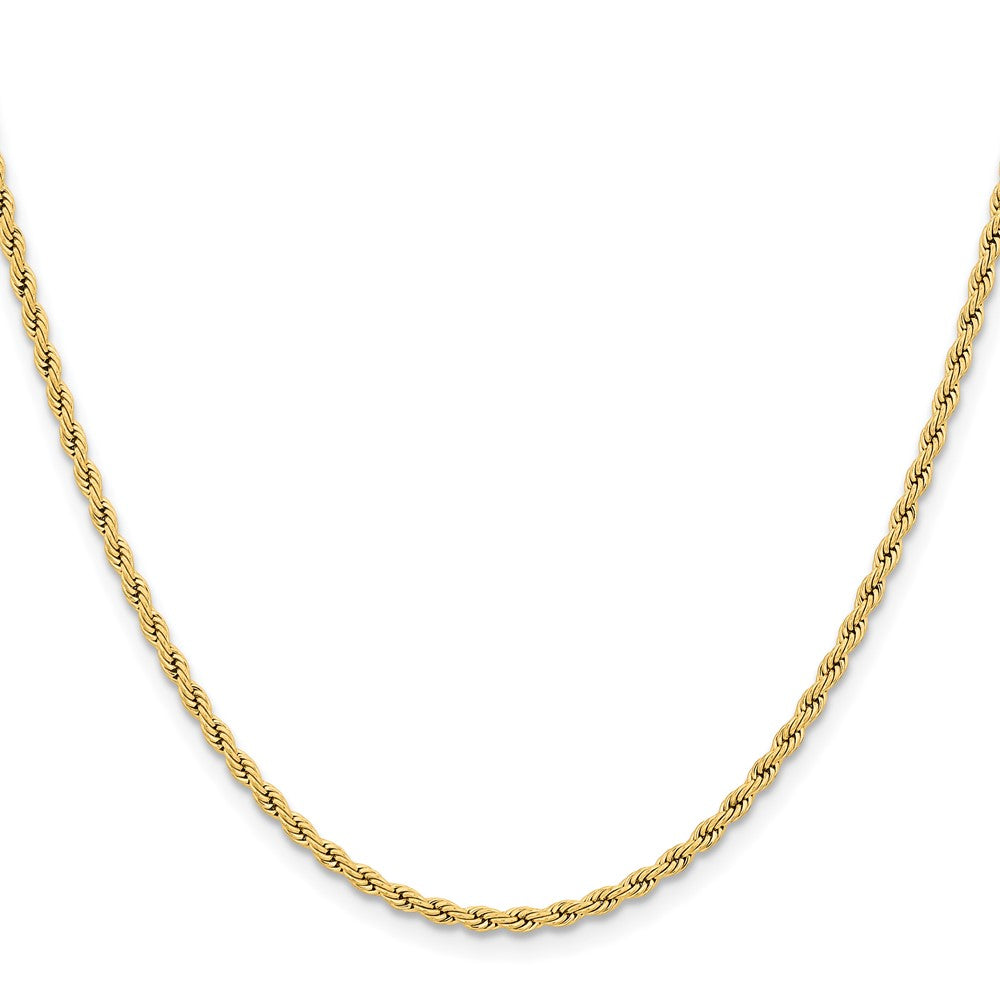 Chisel Stainless Steel Polished Yellow IP-plated 2.4mm 24 inch Rope Chain