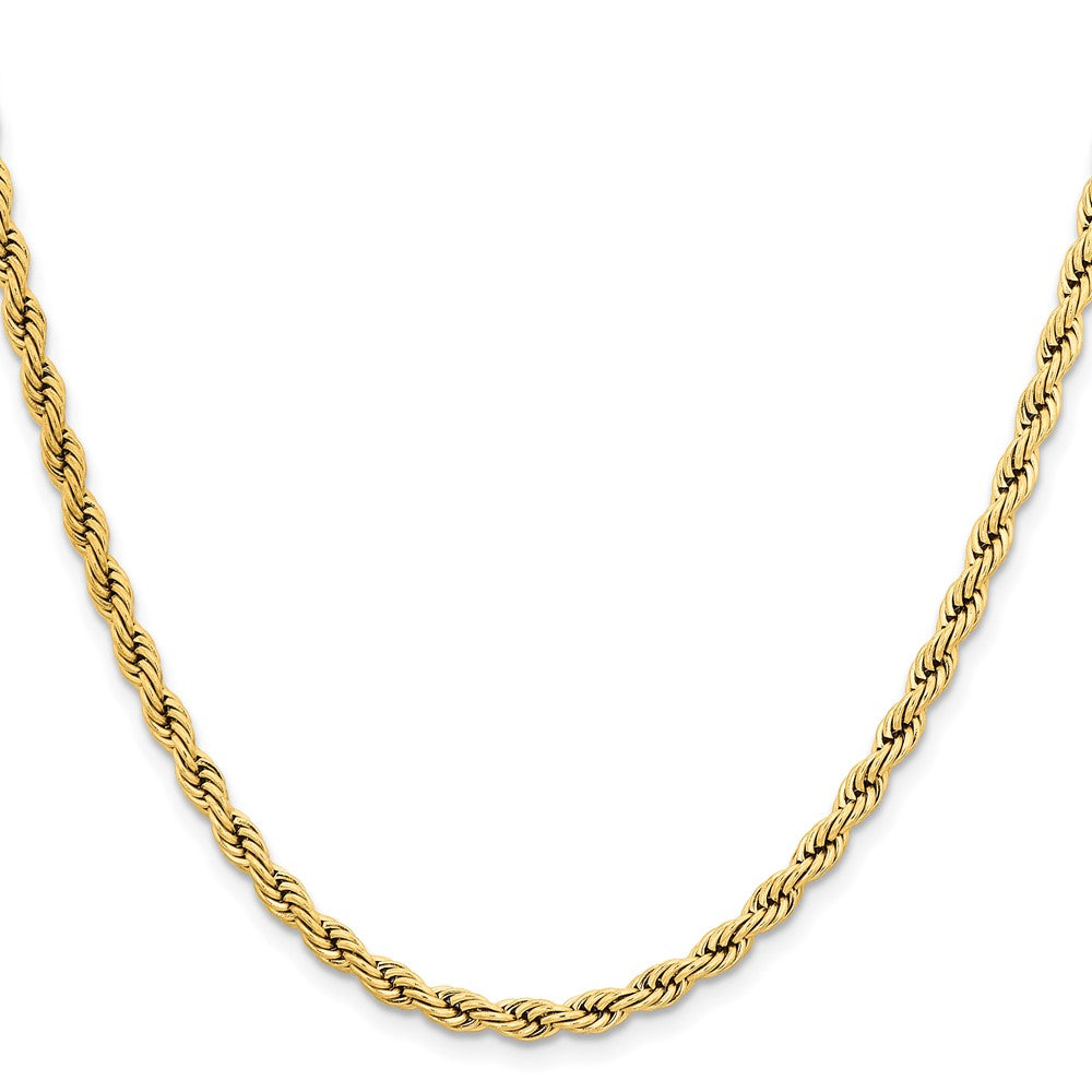 Chisel Stainless Steel Polished Yellow IP-plated 4mm 24 inch Rope Chain