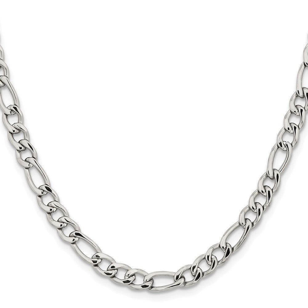 Chisel Stainless Steel Polished 6.3mm 24 inch Figaro Chain