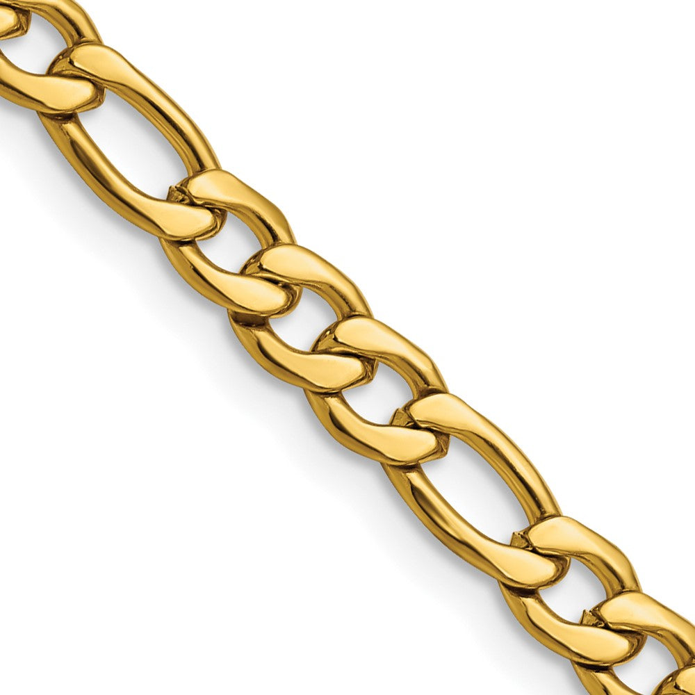 Chisel Stainless Steel Polished Yellow IP-plated 6.3mm 22 inch Figaro Chain