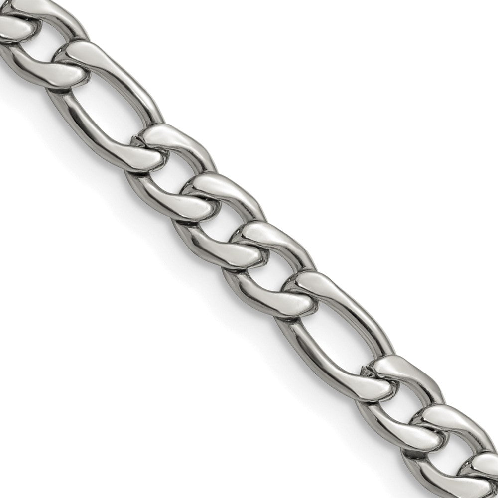 Chisel Stainless Steel Polished 6.3mm 24 inch Figaro Chain